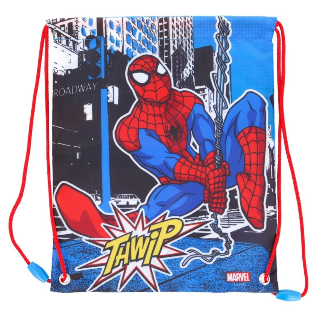 STOR Spiderman Drawstring Lunch Bag